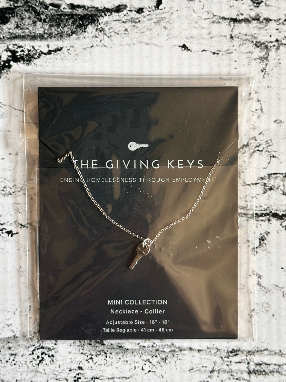 The Giving Keys Mini Key Necklace Silver NWT Believe 16–18”